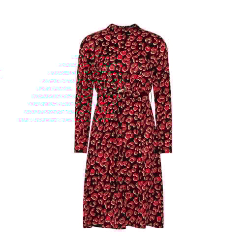 SisterS Point jurk met panterprint rood zwart SisterS Point jurk met panterprint rood zwart