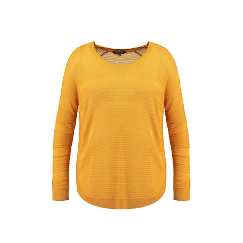 Ms Mode Trui Met Ingebreid Dessin Okergeel ms mode kopen in de aanbieding