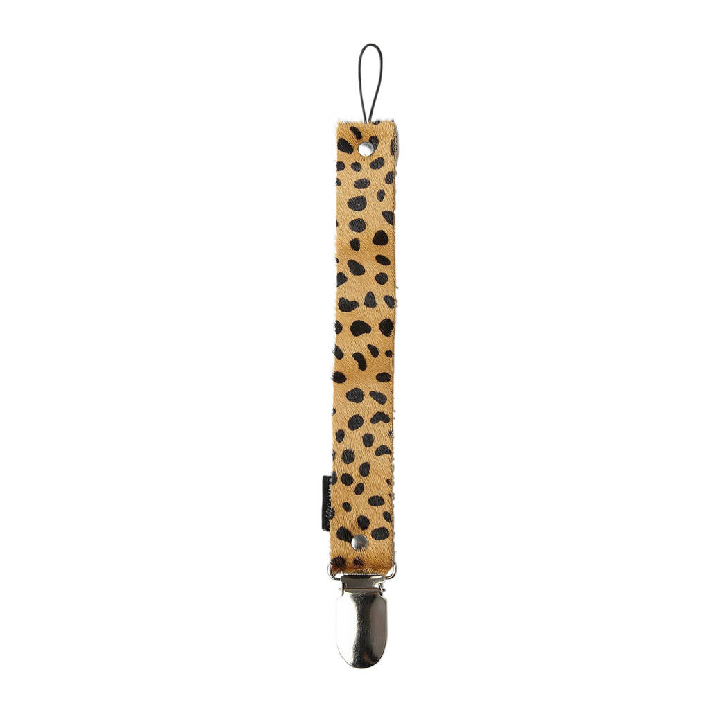 Petit Filippe speenkoord cheetah zand, Zand/zwart
