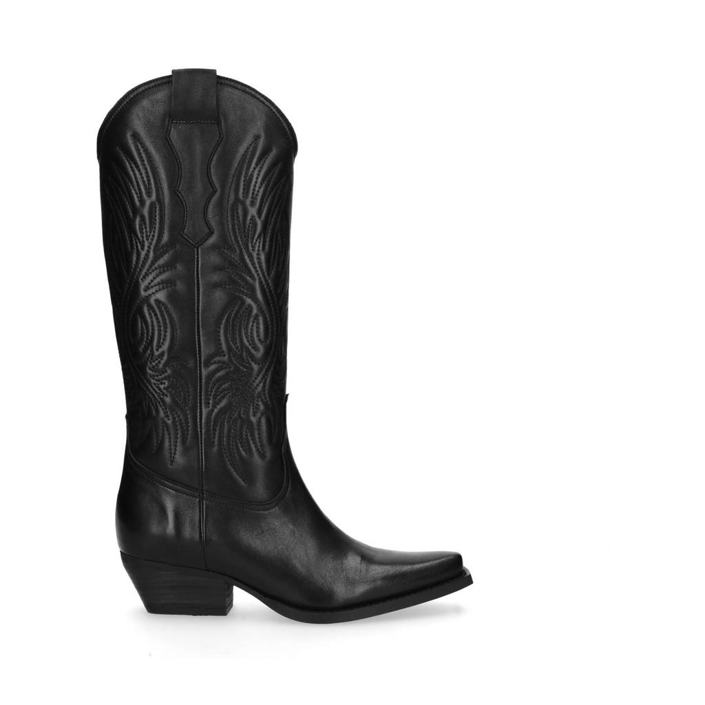 Zwarte dames Sacha leren cowboylaarzen