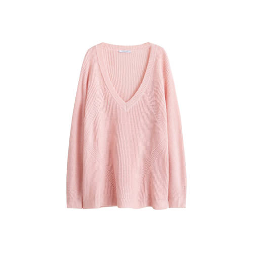 Violeta By Mango Grofgebreide Trui Lichtroze violeta by mango kopen in de aanbieding