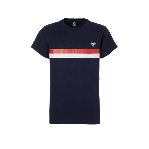 Hummel Sport T Shirt Met Printopdruk Donkerblauw hummel kopen in de aanbieding