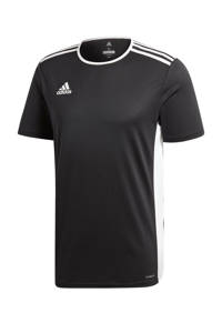 Zwart en witte heren adidas Performance sport T-shirt Entrada van polyester met korte mouwen en ronde hals