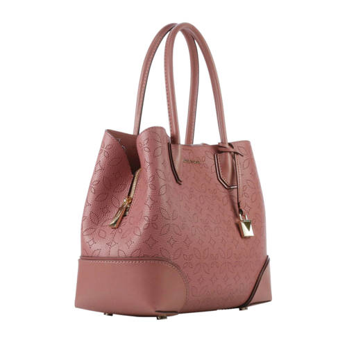 Michael Kors Mercer Gallery M Leren Handtas Oudroze michael kors kopen in de aanbieding