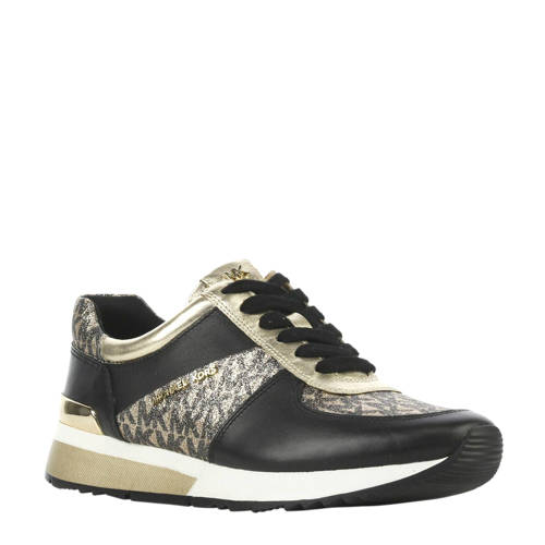 Michael Kors Leren Sneakers Allie Zwart michael kors kopen in de aanbieding