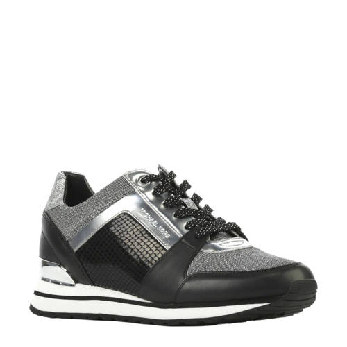 Michael Kors Leren Sneakers Billie Zwart michael kors kopen in de aanbieding