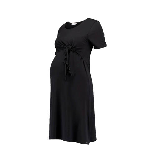 Love2Wait Zwangerschap Voedingsjurk Met Knoop Zwart love2wait kopen in de aanbieding