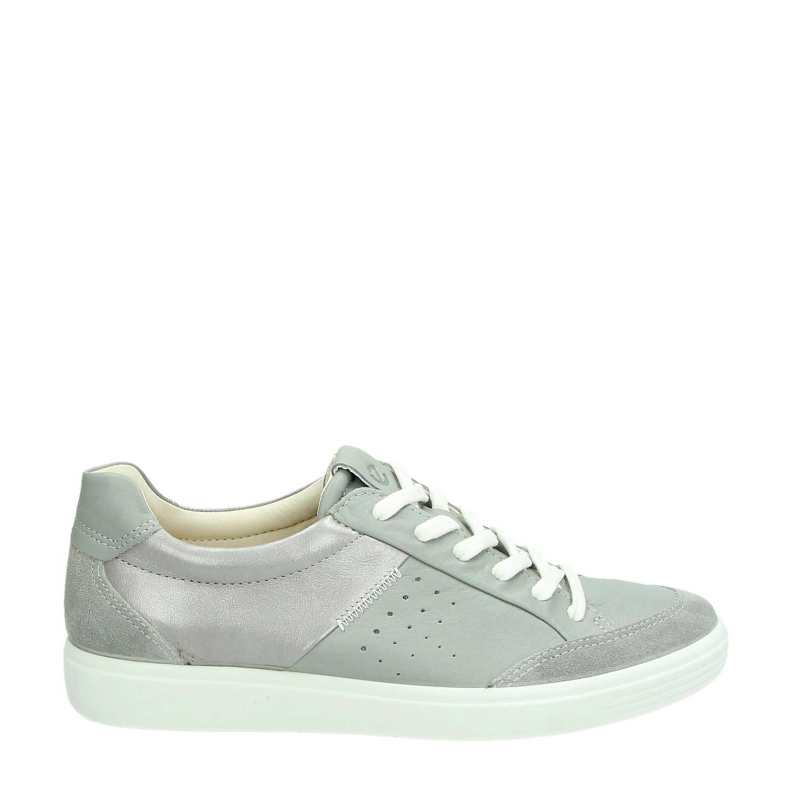 Ecco Soft 7 leren sneakers grijs | wehkamp