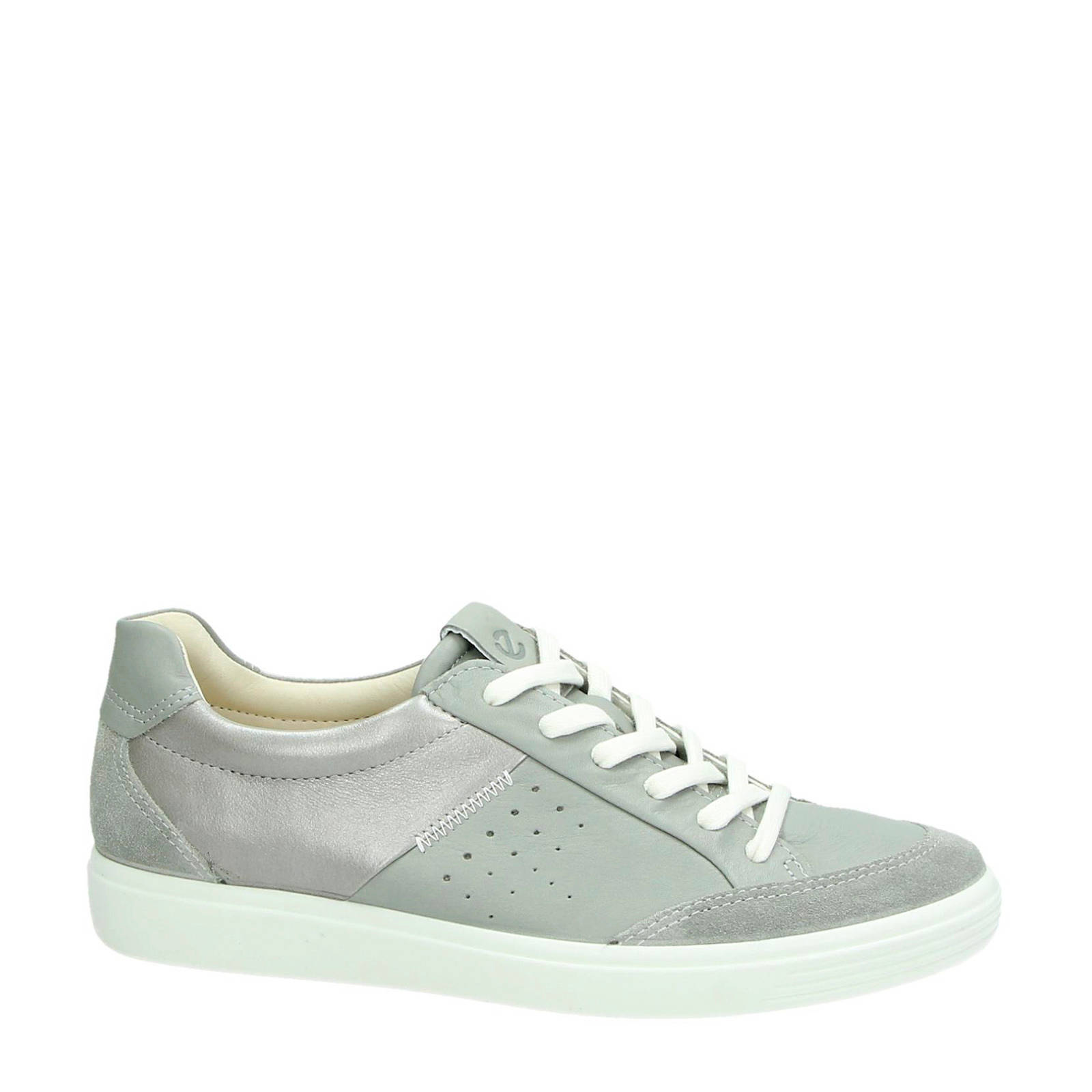 Ecco Soft 7 leren sneakers grijs | wehkamp