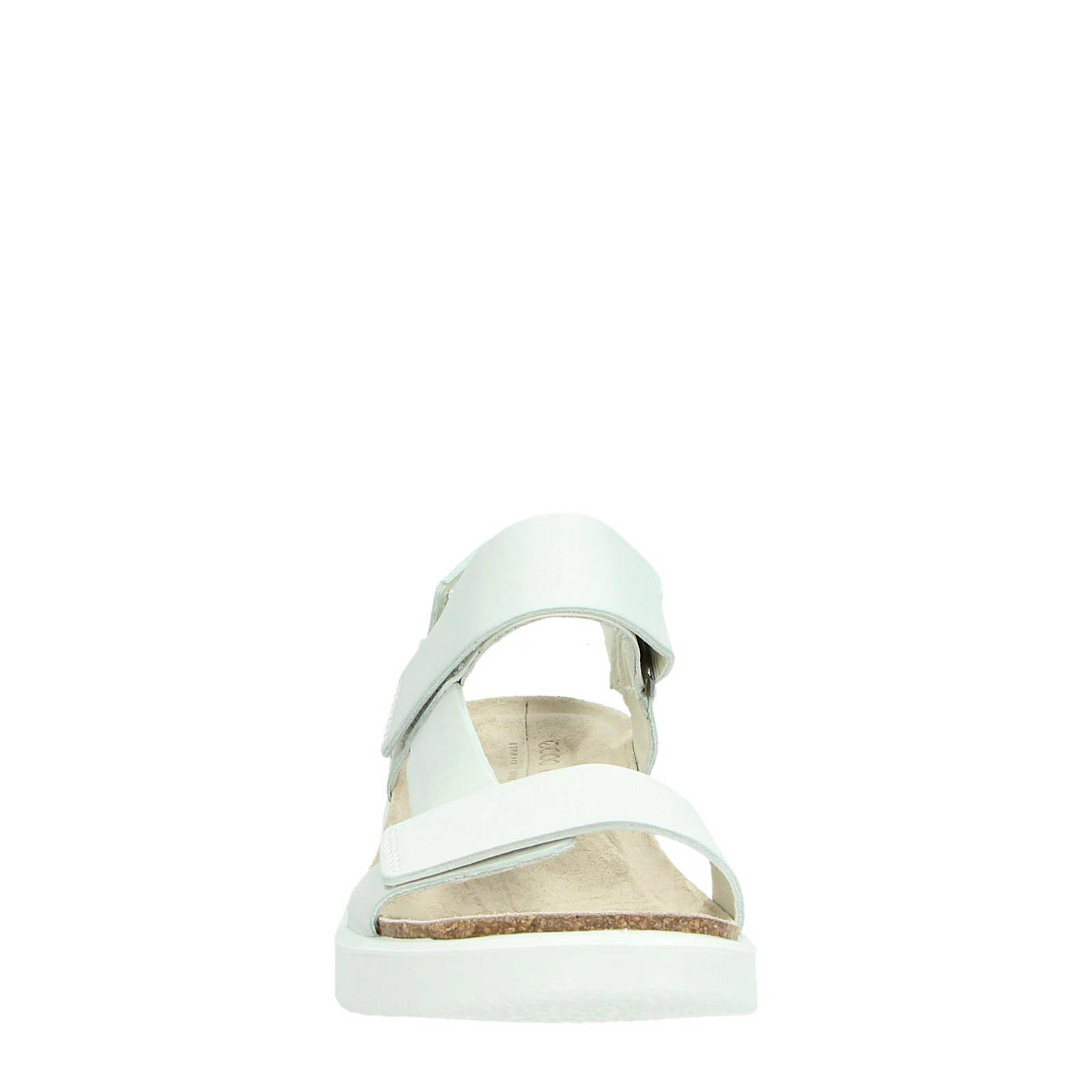 Ecco Corksphere leren sandalen wit | wehkamp