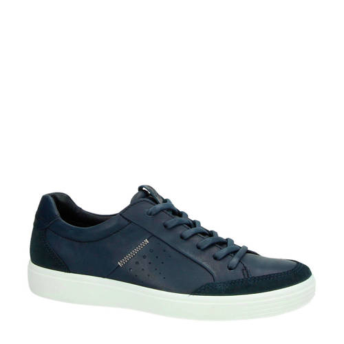 Ecco Soft 7 Leren Sneakers Donkerblauw ecco kopen in de aanbieding