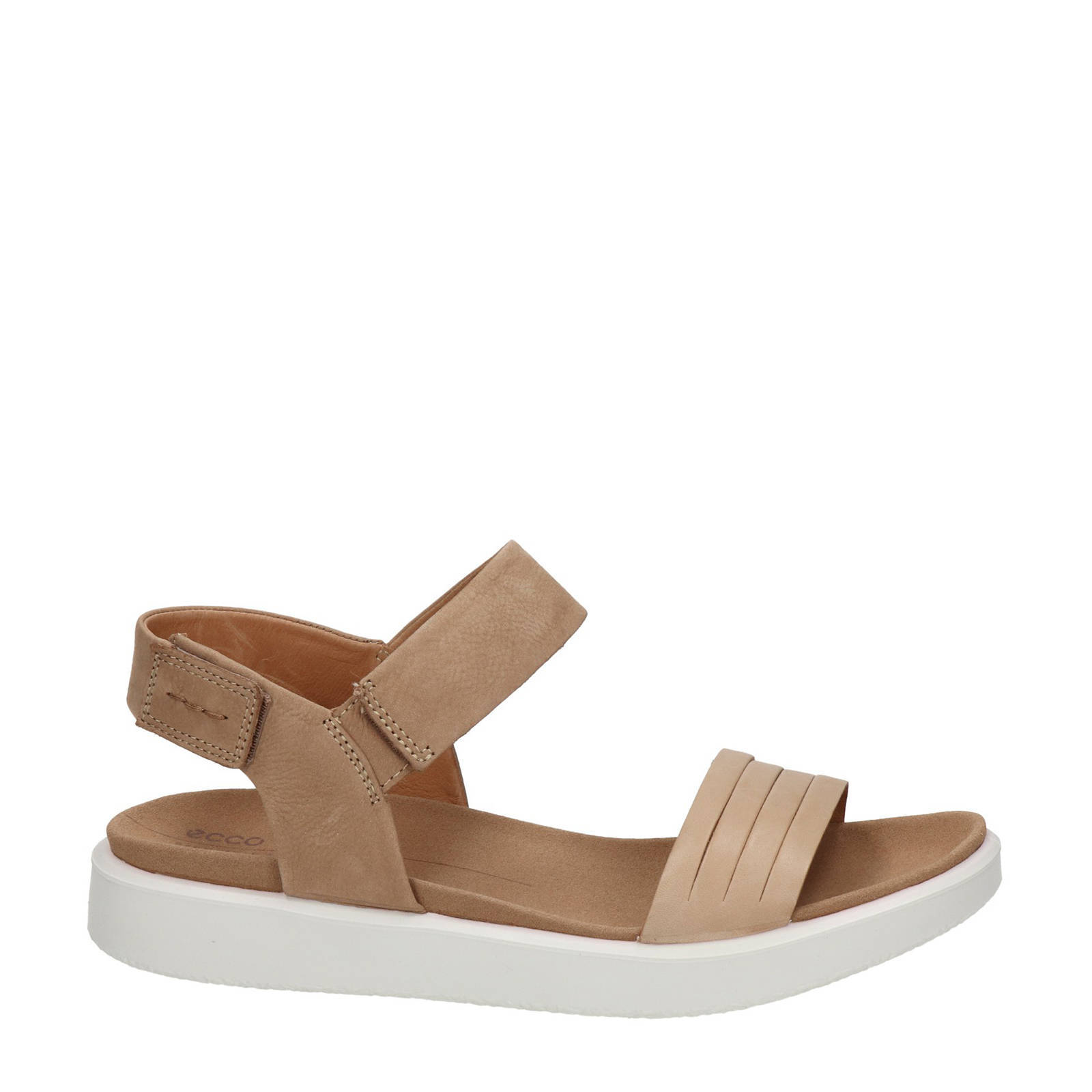 Ecco Flowt nubuck sandalen bruin | wehkamp