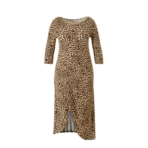 C A XL Clockhouse jurk met gerimpeld detail beige C A XL Clockhouse jurk met gerimpeld detail beige