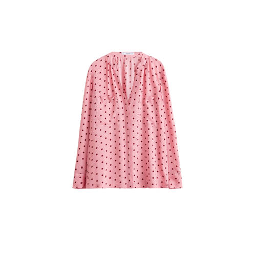 Mango Blouse Met Stippen Dessin Roze mango kopen in de aanbieding