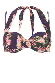 beugel bikinitop met all-over print marine