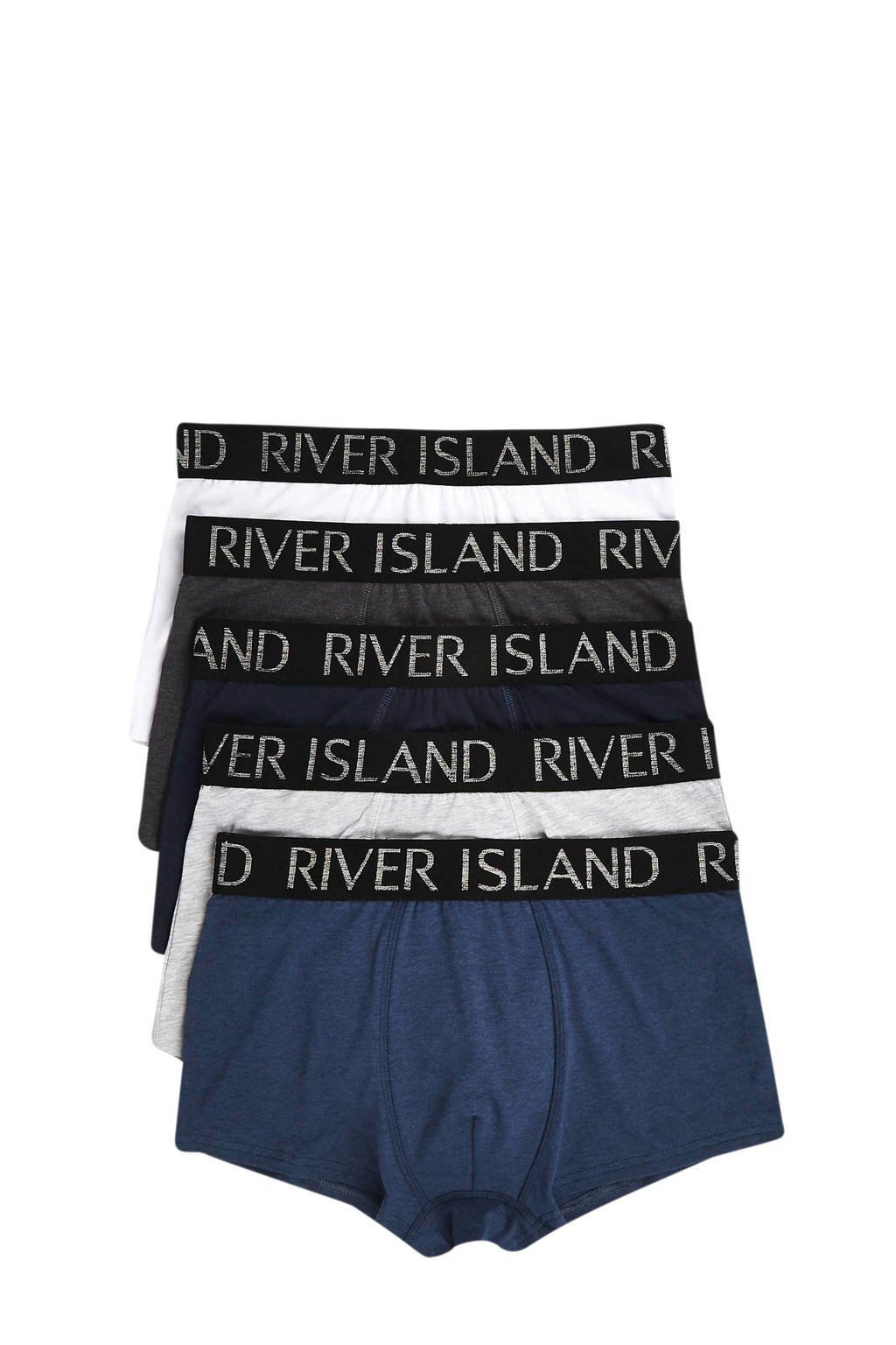 River Island boxershorts (set van 5), Blauw/ grijs/ zwart