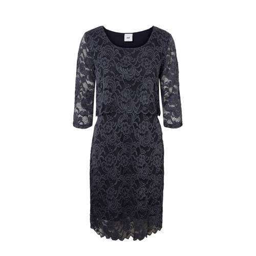 Mamalicious Mama Licious Kanten Zwangerschap Voedingsjurk Grijsblauw mamalicious kopen in de aanbieding