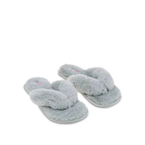 Hunkemoller Huisslippers Fake Fur Grijs hunkemoller kopen in de aanbieding