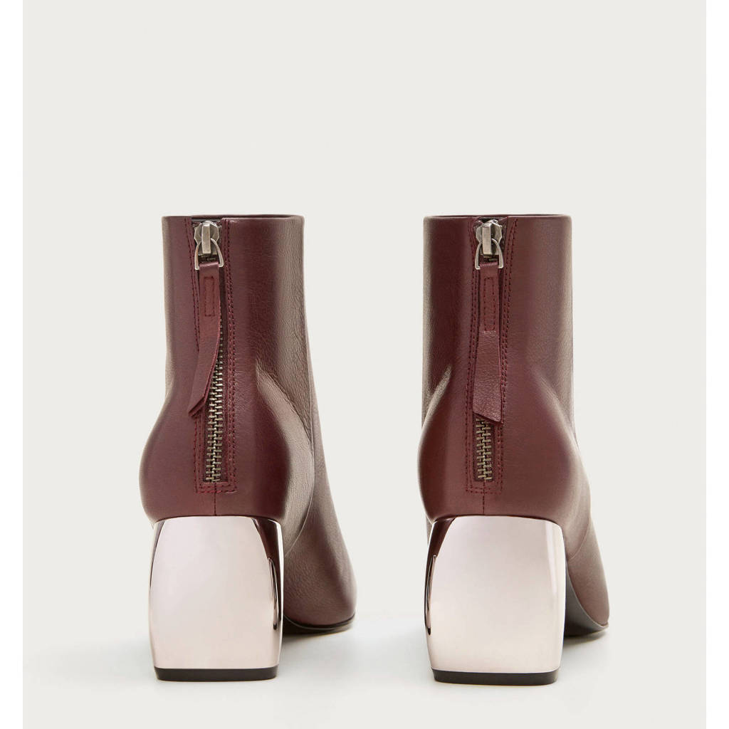 Mango Leren Violeta Bordeauxrood By Enkellaarzen 14x6wxvp