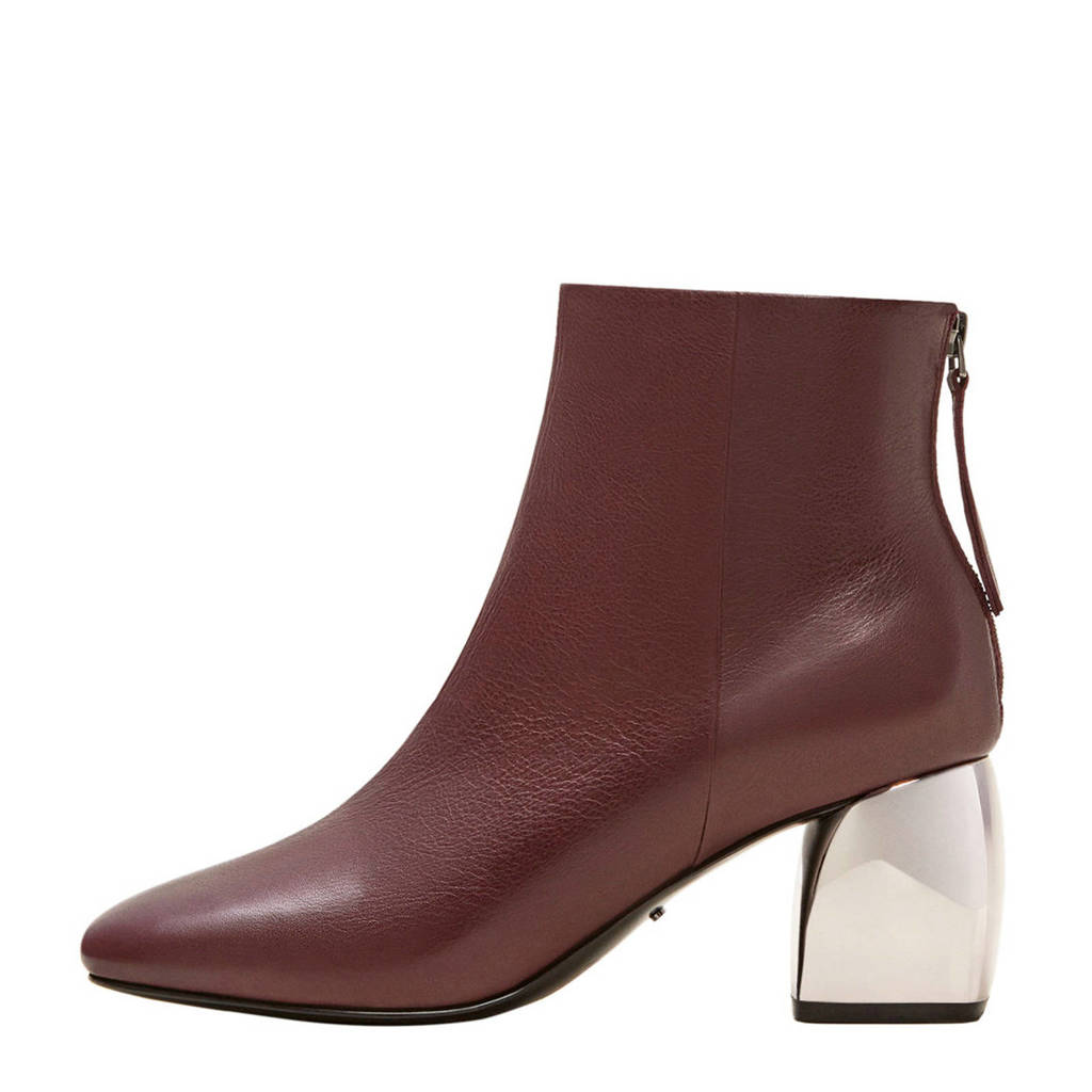 Mango Leren Violeta Bordeauxrood By Enkellaarzen 14x6wxvp