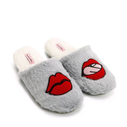 Hunkemoller Huissloffen Fake Fur Grijs hunkemoller kopen in de aanbieding