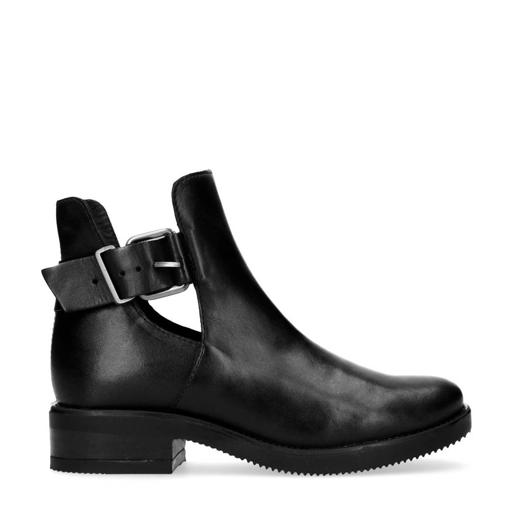 Zwart Enkelboots Zwart Leren Manfield Manfield Enkelboots Leren RqxXwYn5