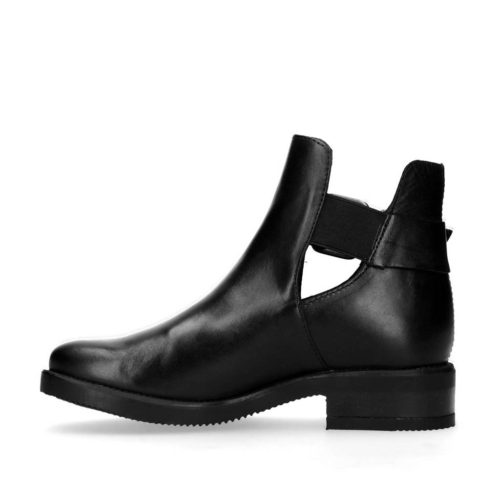 Zwart Enkelboots Zwart Leren Manfield Manfield Enkelboots Leren RqxXwYn5