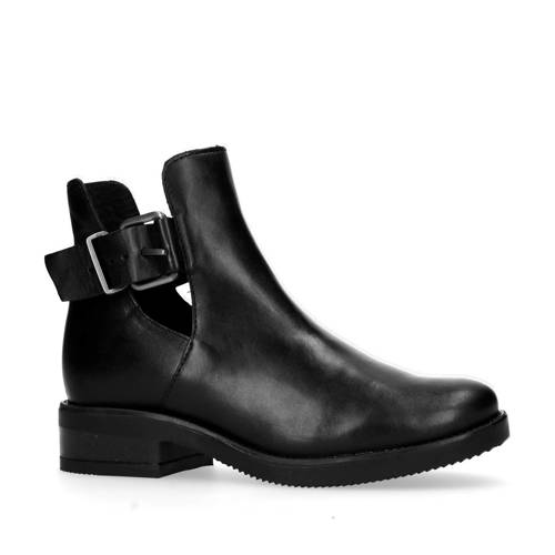 Manfield Leren Enkelboots Zwart manfield kopen in de aanbieding