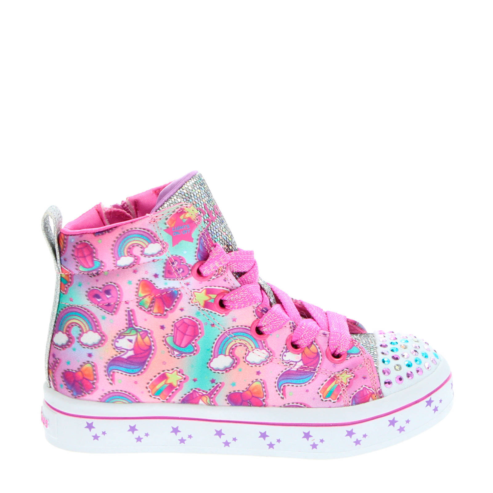 Skechers unicorn sneakers met lichtjes roze | wehkamp