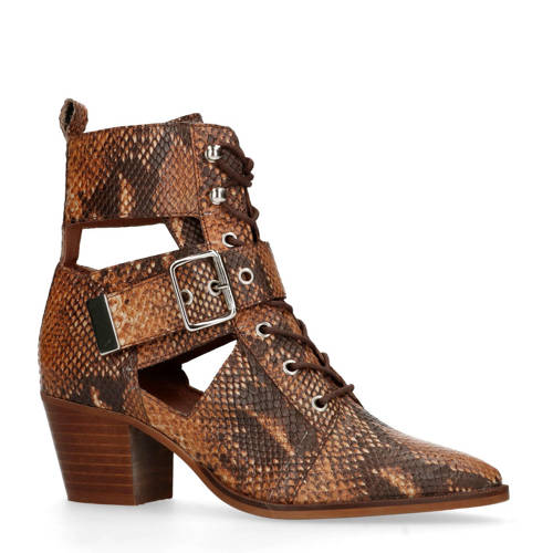 Manfield Leren Veterboots Slangenprint manfield kopen in de aanbieding Manfield Leren Veterboots Slangenprint manfield kopen in de aanbieding