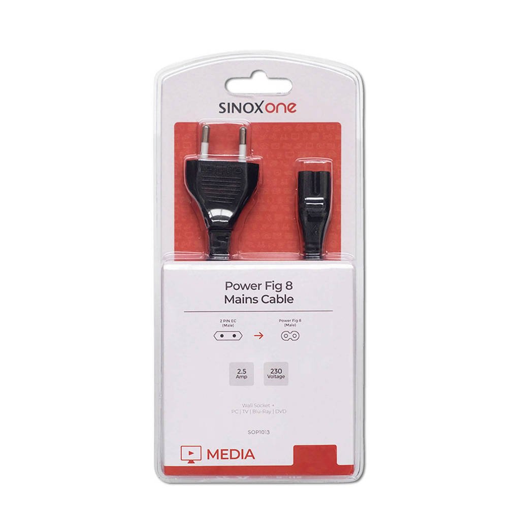 Sinox One Sinox apparaat aansluitsnoer C8, Zwart