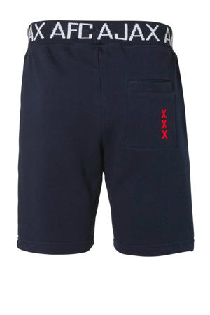 sweatshort met logo donkerblauw