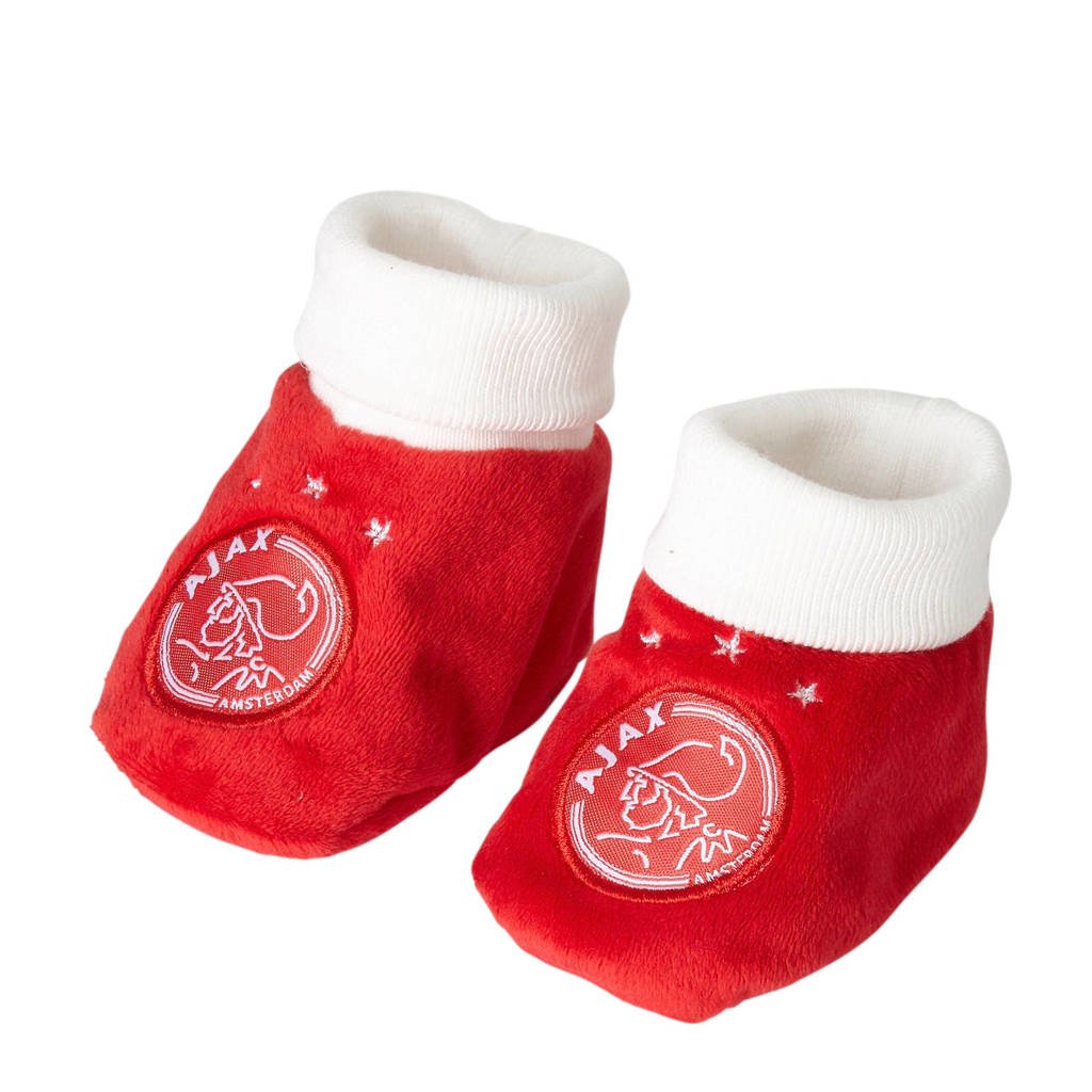 Ajax baby slofjes met logo rood/wit, Rood/wit