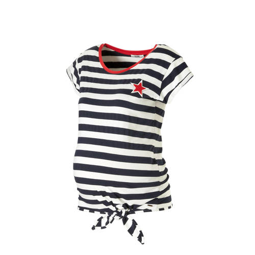 Love2Wait Zwangerschaps T Shirt Met Strepen Blauw love2wait kopen in de aanbieding