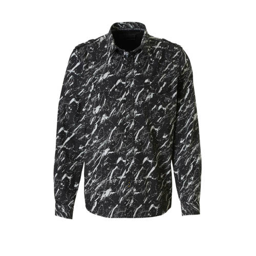 Ca Angelo Litrico Regular Fit Overhemd Met Print Zwart ca kopen in de aanbieding Ca Angelo Litrico Regular Fit Overhemd Met Print Zwart ca kopen in de aanbieding