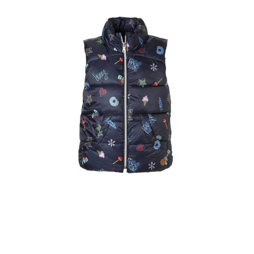 Mango Kids Bodywarmer Met All Over Print Blauw mango kids kopen in de aanbieding