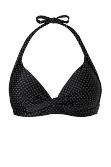 halter push up bikinitop in een all over print zwart