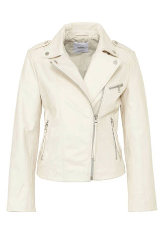 leren jack lichtbeige
