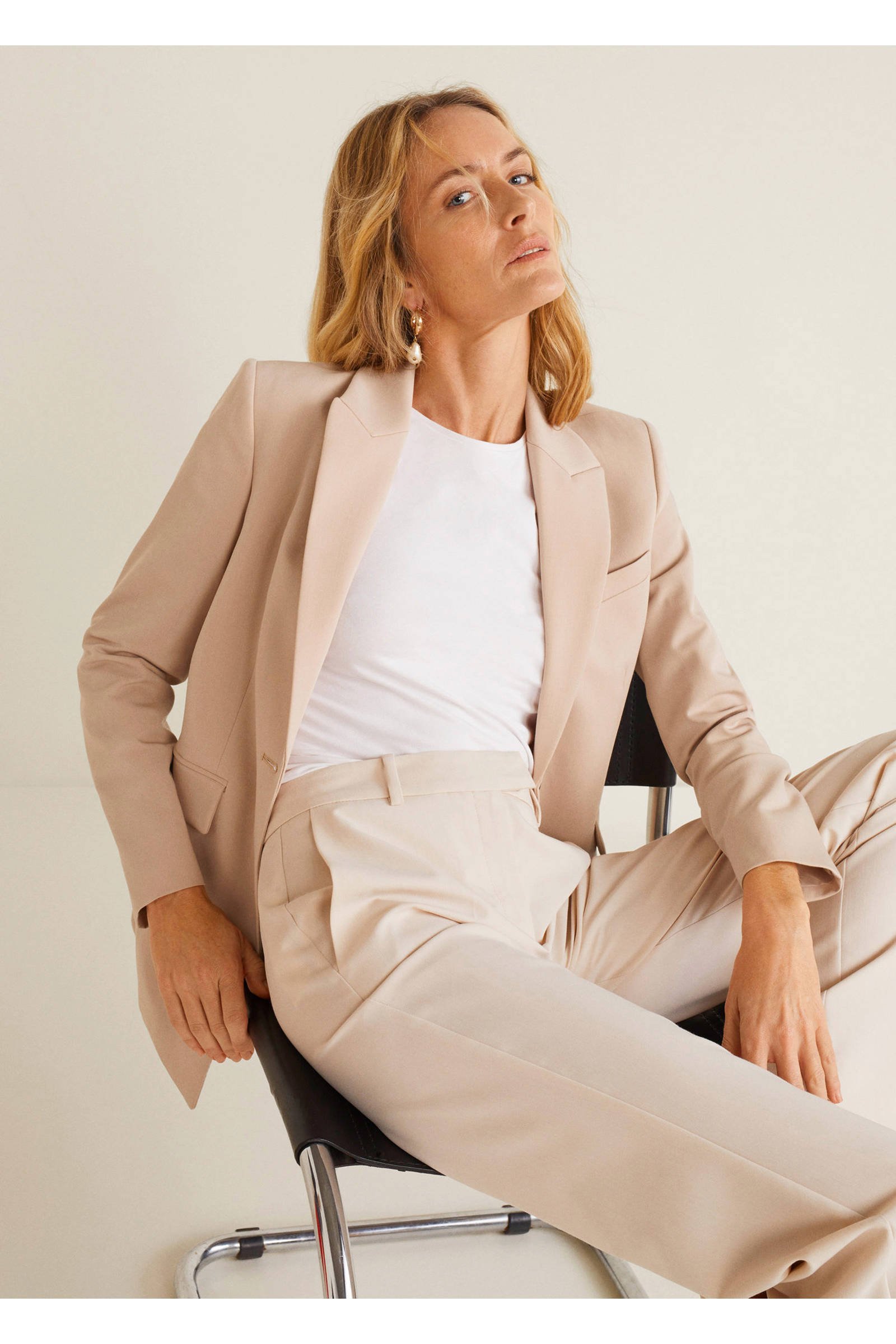 Mango blazer beige | wehkamp