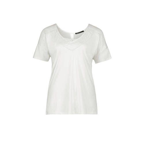 Expresso T Shirt Britt Met Pailletten En Kraaltjes Ecru expresso kopen in de aanbieding