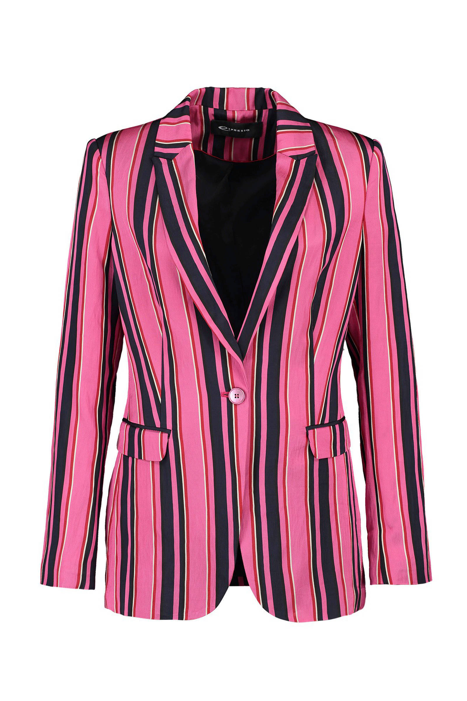 gestreepte satijnen blazer roze gestreepte satijnen blazer roze