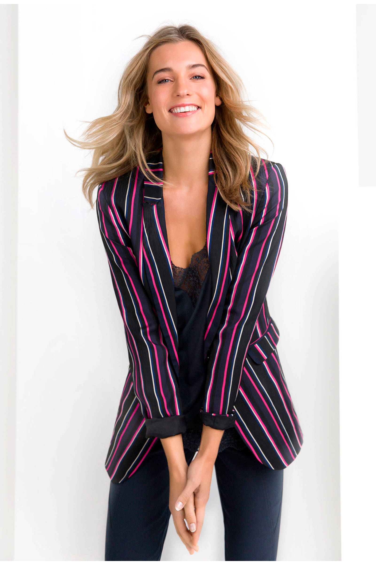 Expresso gestreepte blazer Anja zwart | wehkamp Expresso gestreepte blazer Anja zwart | wehkamp