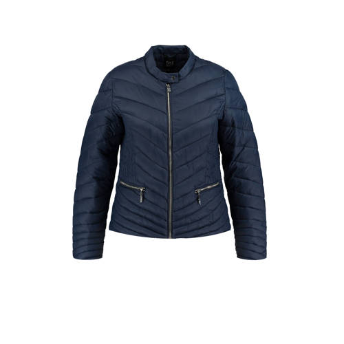 Ms Mode Gewatteerde Jas Met Stiksels Marine ms mode kopen in de aanbieding