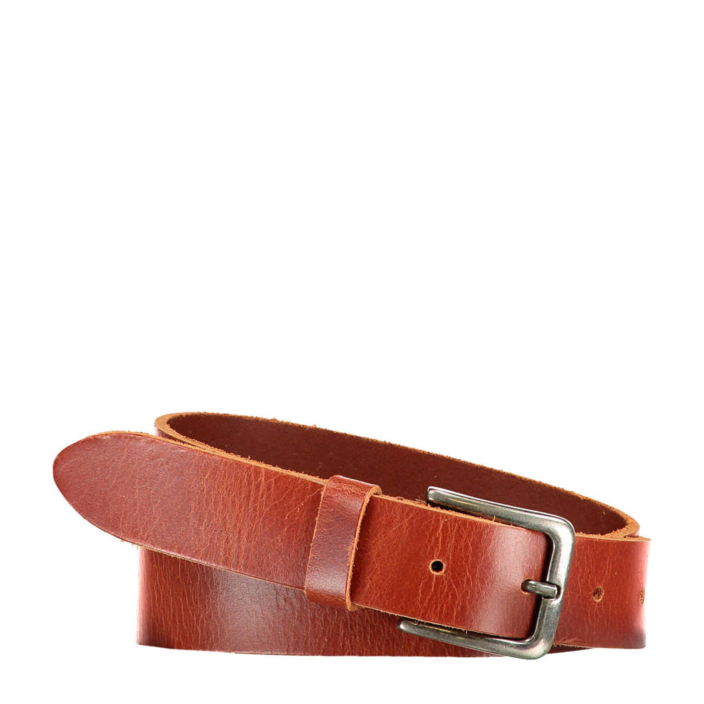 America Today leren riem cognac, Cognac