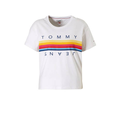 Tommy Jeans T Shirt Met Printopdruk Multicolor tommy jeans kopen in de aanbieding