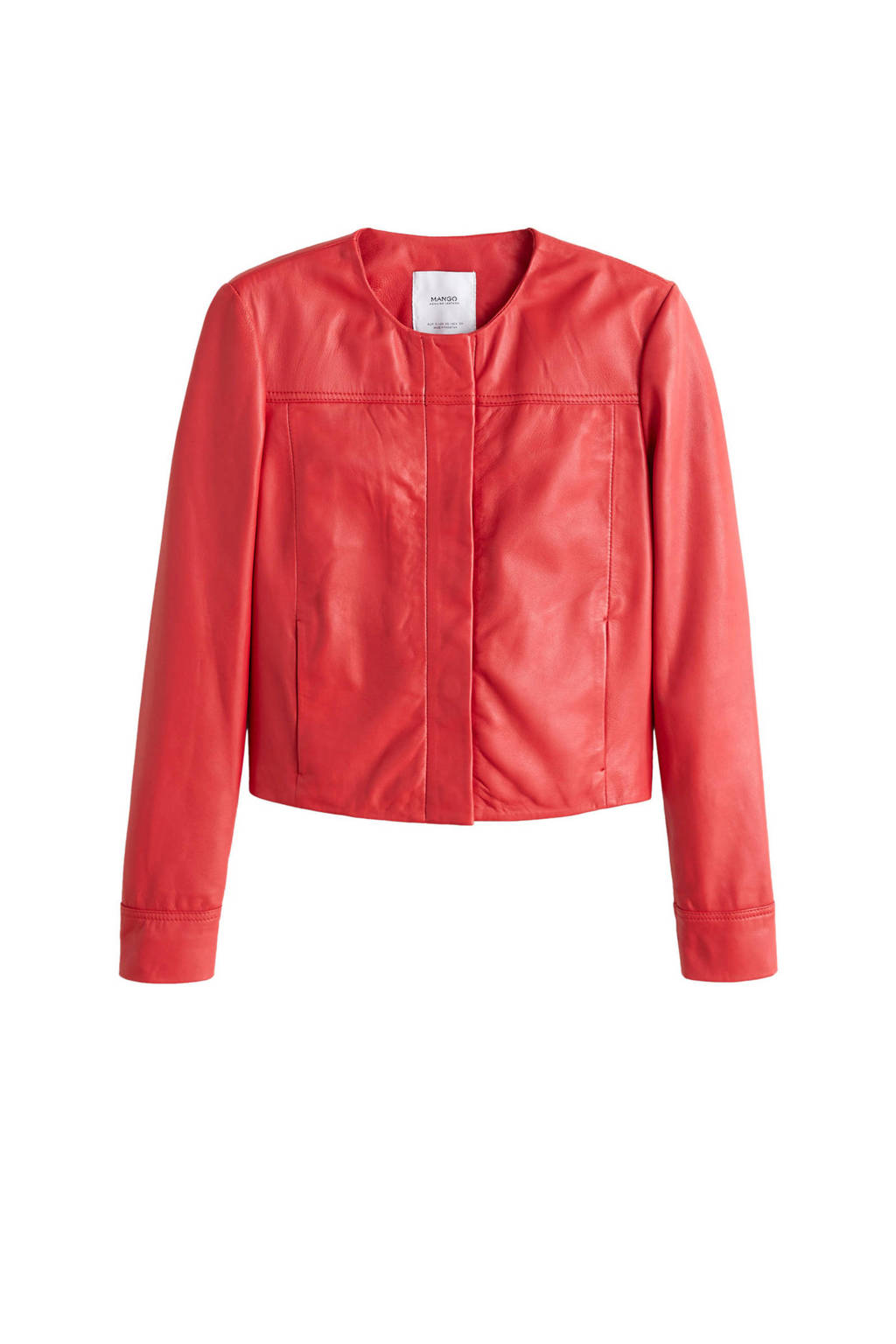 Mango leren jack rood, Rood