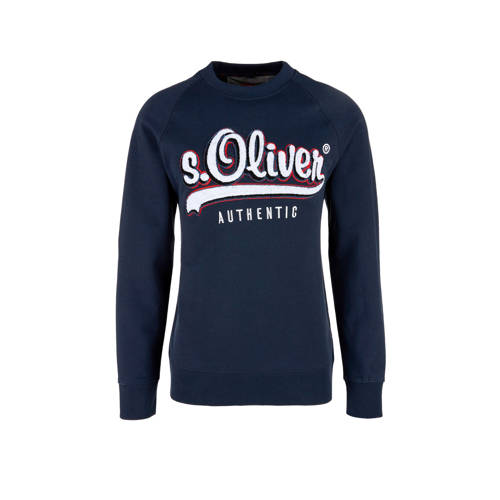 Soliver Sweater Met Logo Donkerblauw soliver kopen in de aanbieding
