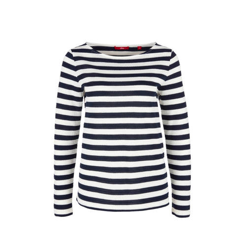 Soliver Gestreepte Longsleeve Marinewit soliver kopen in de aanbieding Soliver Gestreepte Longsleeve Marinewit soliver kopen in de aanbieding