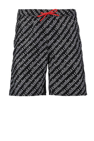 zwemshort all-over print met tekst