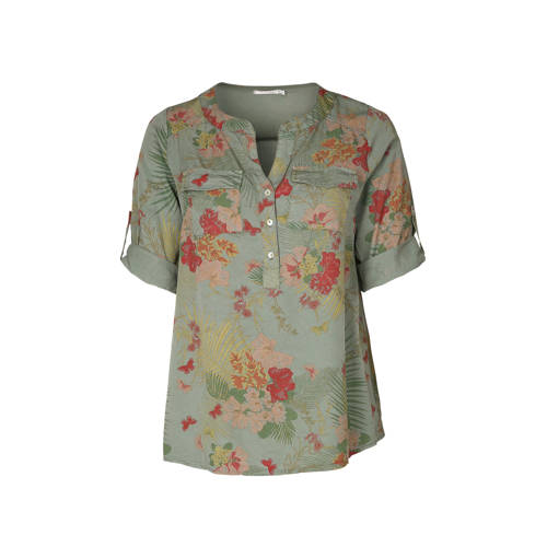 Paprika Top Met Bloemenprint Kaki paprika kopen in de aanbieding Paprika Top Met Bloemenprint Kaki paprika kopen in de aanbieding